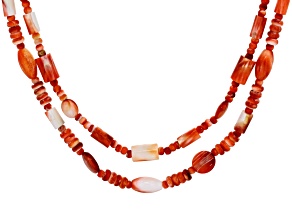 Red Spiny Oyster Shell Two Layer Beaded Necklace