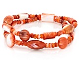 Red Spiny Oyster Shell Two Layer Beaded Bracelet