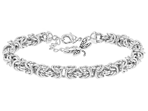 6mm Byzantine Chain with Dragonfly Brass Charm Bracelet