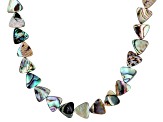 Multi Color Abalone Shell Rhodium Over Sterling Silver Necklace, 10mm