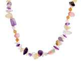 Pink & White Mother-of-Pearl With Multi Gemstone 18K Yellow Gold-Plated 36 Inch Necklace