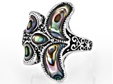 Free Form Abalone Shell Sterling Silver Ring