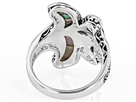 Free Form Abalone Shell Sterling Silver Ring