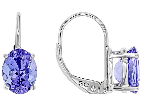 Blue Tanzanite Platinum Solitaire Earrings 2.50ctw