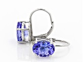 Blue Tanzanite Platinum Solitaire Earrings 2.50ctw