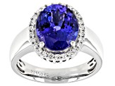 Blue Tanzanite Platinum Ring 3.75ctw