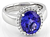 Blue Tanzanite Platinum Ring 3.75ctw