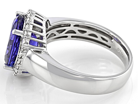 Blue Tanzanite Platinum Ring 3.75ctw