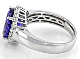 Blue Tanzanite Platinum Ring 3.75ctw