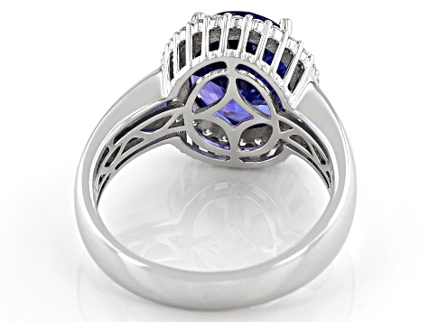 Blue Tanzanite Platinum Ring 3.75ctw