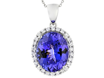 Picture of Blue Tanzanite Platinum Pendant With Chain 3.75ctw