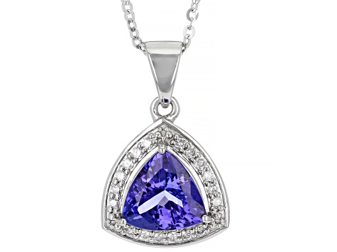 Blue Tanzanite Platinum Pendant With Chain 2.03ctw