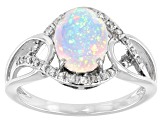 White Ethiopian Opal Platinum Ring 1.32ctw