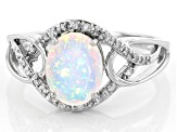 White Ethiopian Opal Platinum Ring 1.32ctw