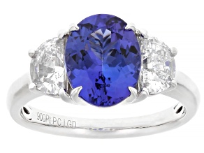 Blue Tanzanite Platinum Ring 3.50ctw