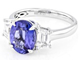 Tanzanite With Prazana® Lab Grown Diamonds E-F VS Platinum Ring 3.50ctw