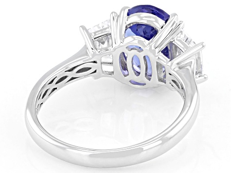 Tanzanite With Prazana® Lab Grown Diamonds E-F VS Platinum Ring 3.50ctw