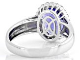 Blue Tanzanite Platinum Halo Ring 2.75ctw