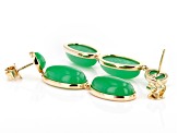 Green Jadeite 18k Yellow Gold Over Sterling Silver Earrings