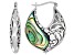 Multi Color Abalone Shell With Swirl Design Rhodium Over Brass Earrings