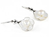 Mother-Of-Pearl & Cultured Freshwater Pearl Sterling Silver Flower Earrings