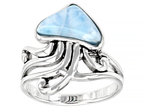Larimar Sterling Silver Jellyfish Ring