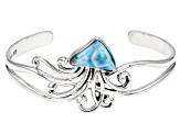 Blue Larimar Sterling Silver Cuff Bracelet