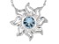 Blue Aquamarine Rhodium Over Sterling Silver Necklace .82ct