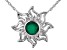 Green Onyx Rhodium Over Silver "May Birthstone" Necklace