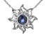 Blue Lab Created Alexandrite Rhodium Over Silver "June Birthstone" Necklace .85ct