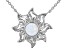 White Lab Created Opal Rhodium Over Silver "October Birthstone" Necklace