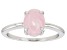 Light Pink Jadeite Rhodium Over Silver Solitaire Ring 9x7mm