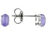 Lavender Jadeite Rhodium Over Silver Stud Earrings 6x4mm