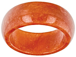 Orange Jadeite Eternity Band Ring