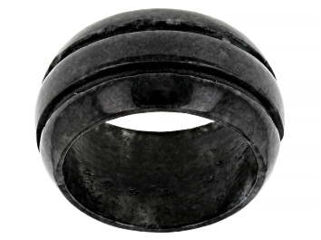 Picture of Charcoal Jadeite Carved Band Ring