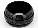 Charcoal Jadeite Carved Band Ring