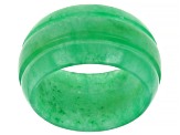 Green Jadeite Carved Band Ring