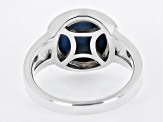 Blue Mother-of-Pearl Rhodium Over Sterling Silver Flower Ring