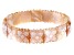 Pink Mother-Of-Pearl with Floral Carving Stretch Bracelet
