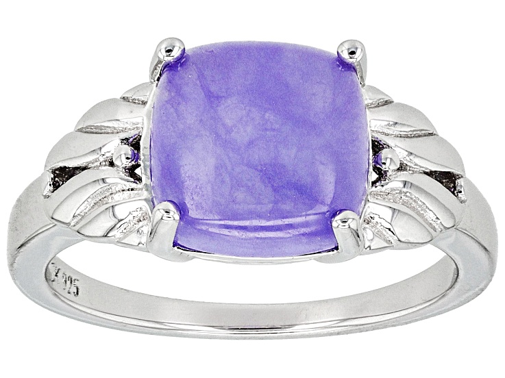 Purple Jadeite Rhodium Over Sterling Silver Ring - PCW207 | JTV
