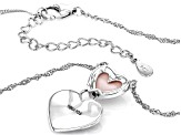 Cultured Pink Mother-Of-Pearl Oxidized Sterling Silver Heart Necklace