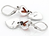 Cultured Pink Mother-Of-Pearl Oxidized Sterling Silver Heart Dangle Earrings