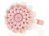 Pink Conch Shell Carved Flower Stretch Ring