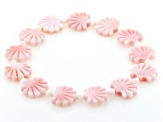 15x15mm Seashell Carved Pink Conch Stretch Bracelet
