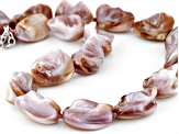 Purple Shell Rhodium Over Sterling Silver Necklace