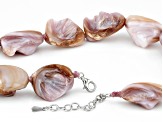 Purple Shell Rhodium Over Sterling Silver Necklace