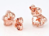 Pink Cultured Freshwater Pearl With White Mother-Of-Pearl 18k Rose Gold Over Silver Earrings