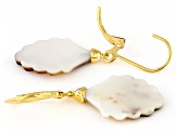Seashell Carved Black Mother-of-Pearl 18k Yellow Gold Over Sterling Silver Dangle Earrings