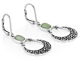 Green Jadeite Sterling Silver Dangle Earrings