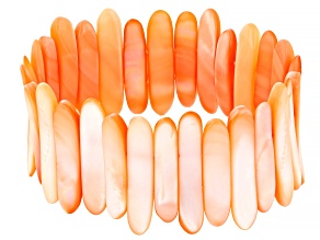 Orange Mother-Of-Pearl Stretch Bracelet